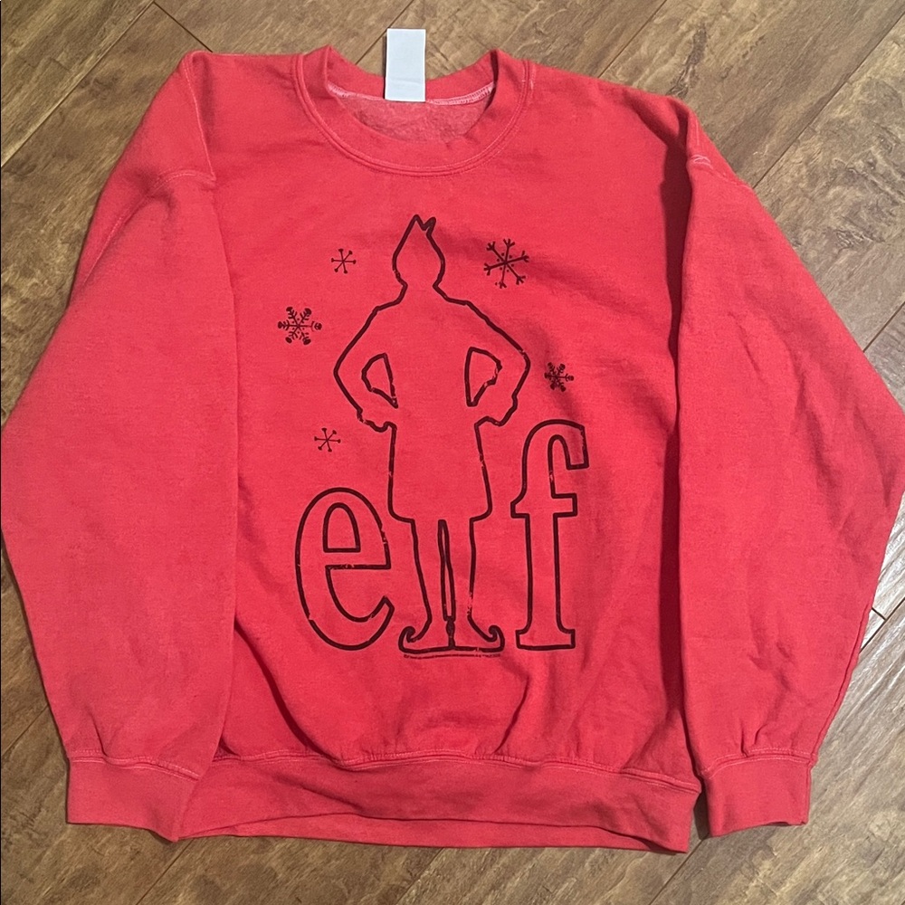 Red Elf Graphic Men's Medium Sweater